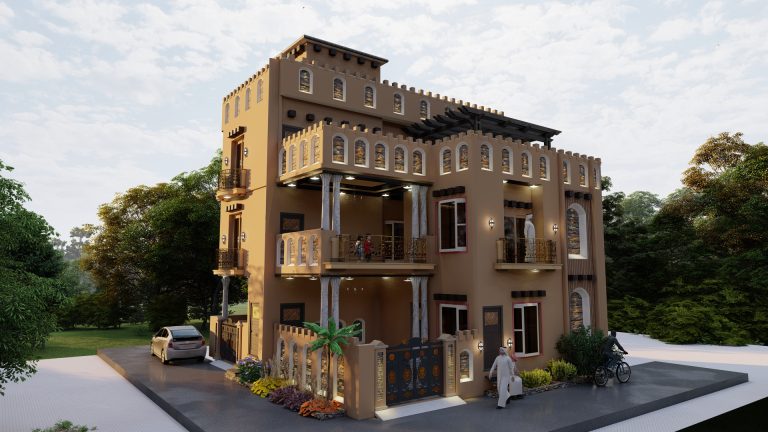 Traditional Civil Construction Architectural Design by Architects of Hardbone International, Pakistan.